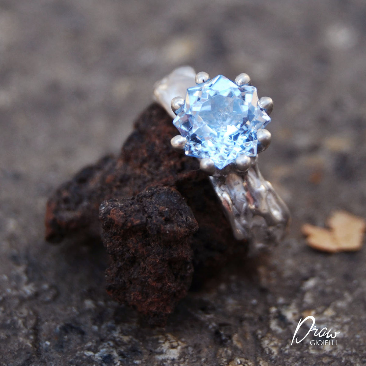 Anello in Argento e Acquamarina
