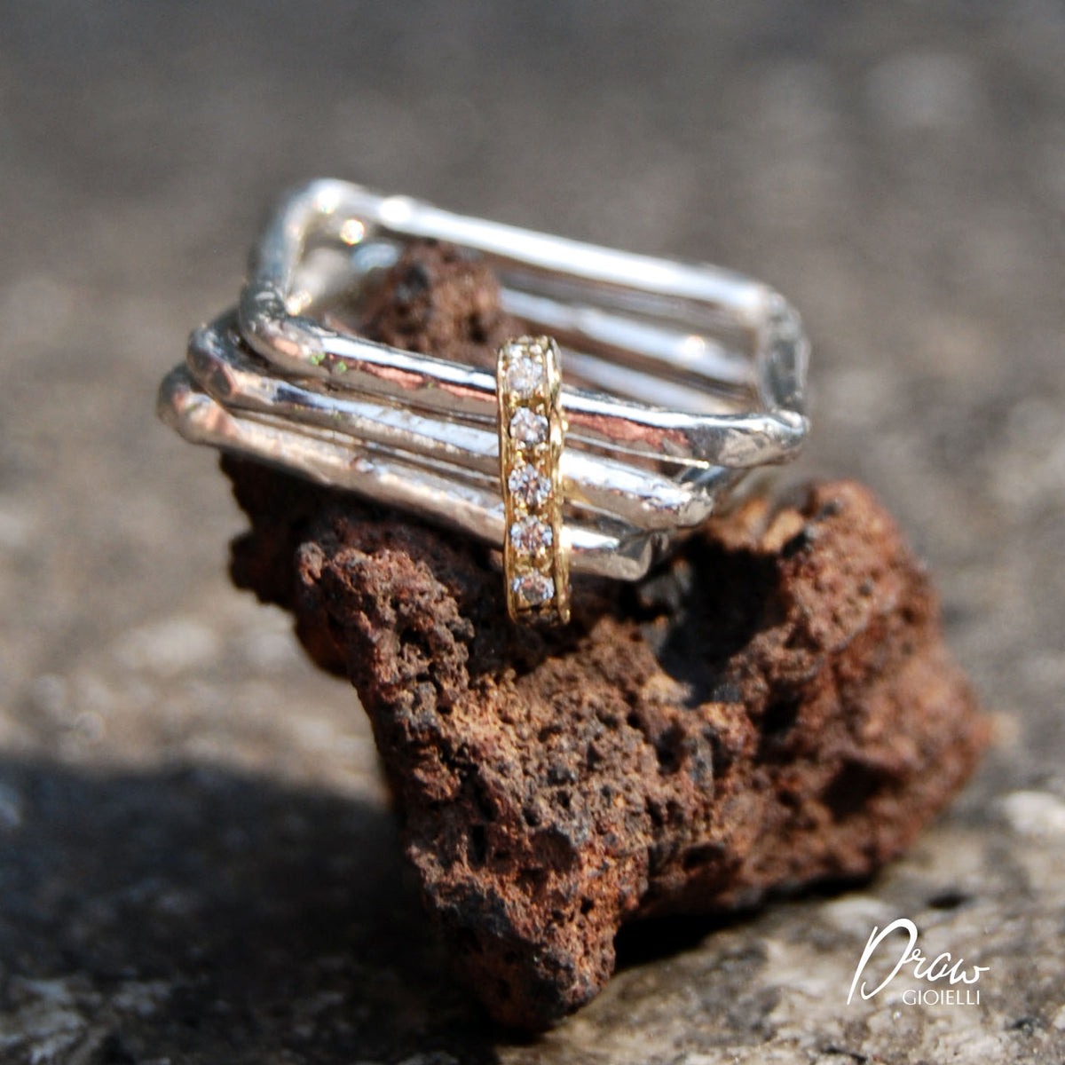 Anello barretta Argento oro