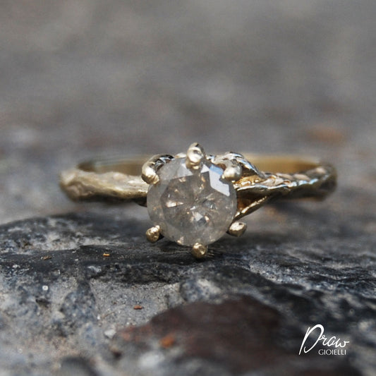 Solitario Bianco con diamante Ice